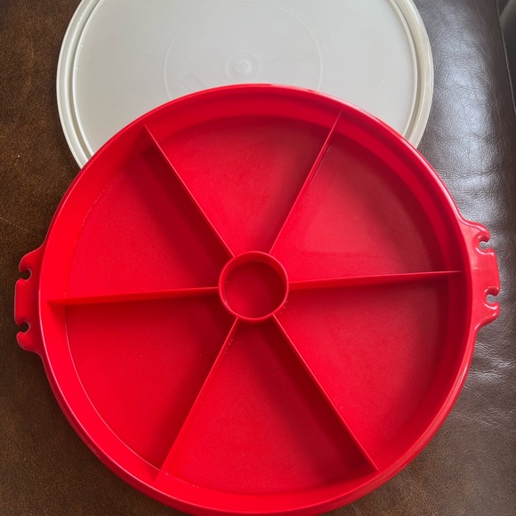 Tupperware Kitchen Vintage Tupperware 6 Section Serving Tray With Lid Poshmark